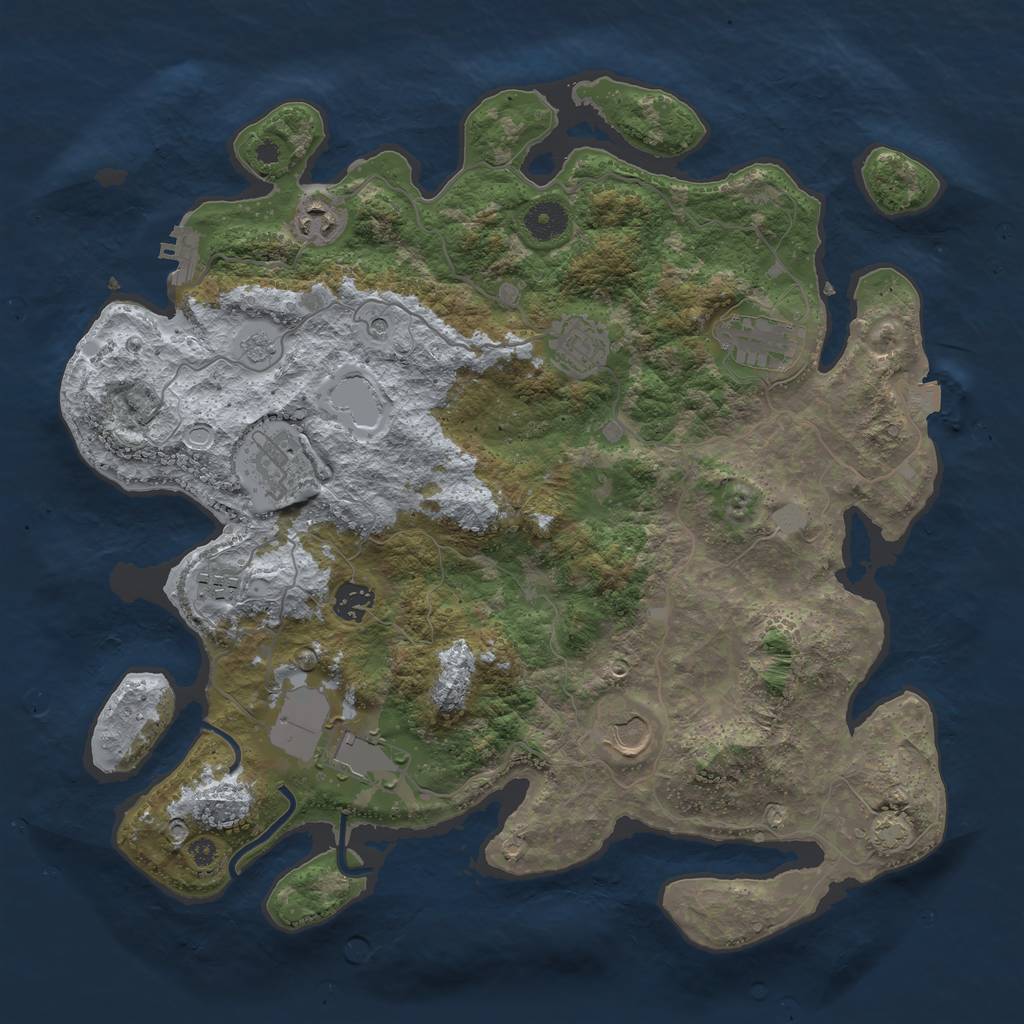 Rust Map: Procedural Map, Size: 3850, Seed: 38434631, 15 Monuments
