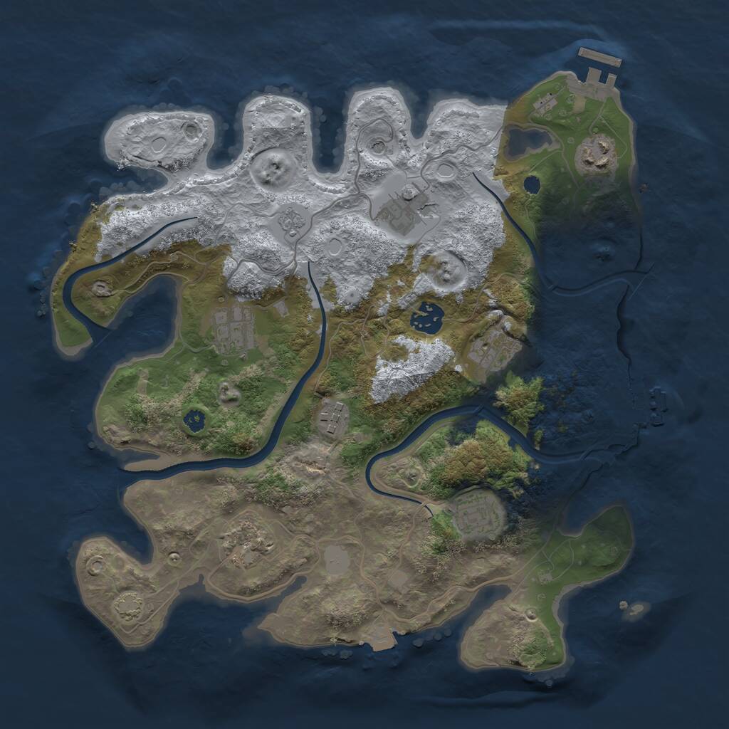 Rust Map: Procedural Map, Size: 3400, Seed: 25527971, 14 Monuments