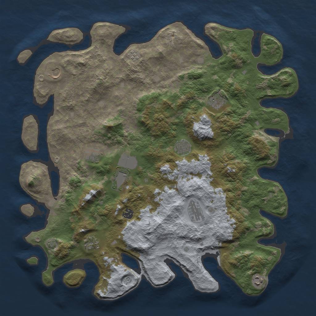 Rust Map: Barren, Size: 4500, Seed: 666, 14 Monuments