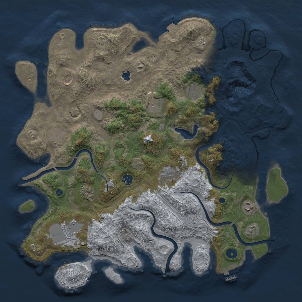 Rust Map: Procedural Map, Size: 4250, Seed: 69666060, 16 Monuments