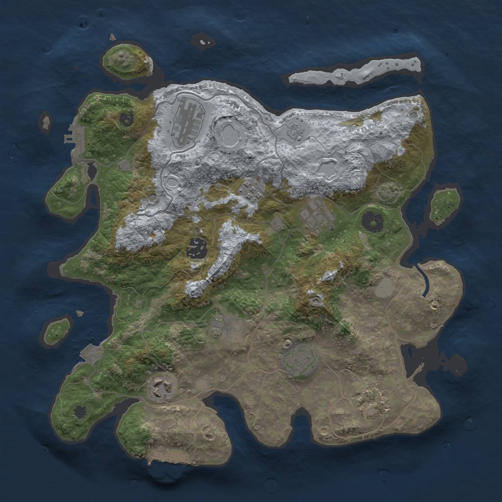 Rust Map: Procedural Map, Size: 3450, Seed: 5827149, 16 Monuments