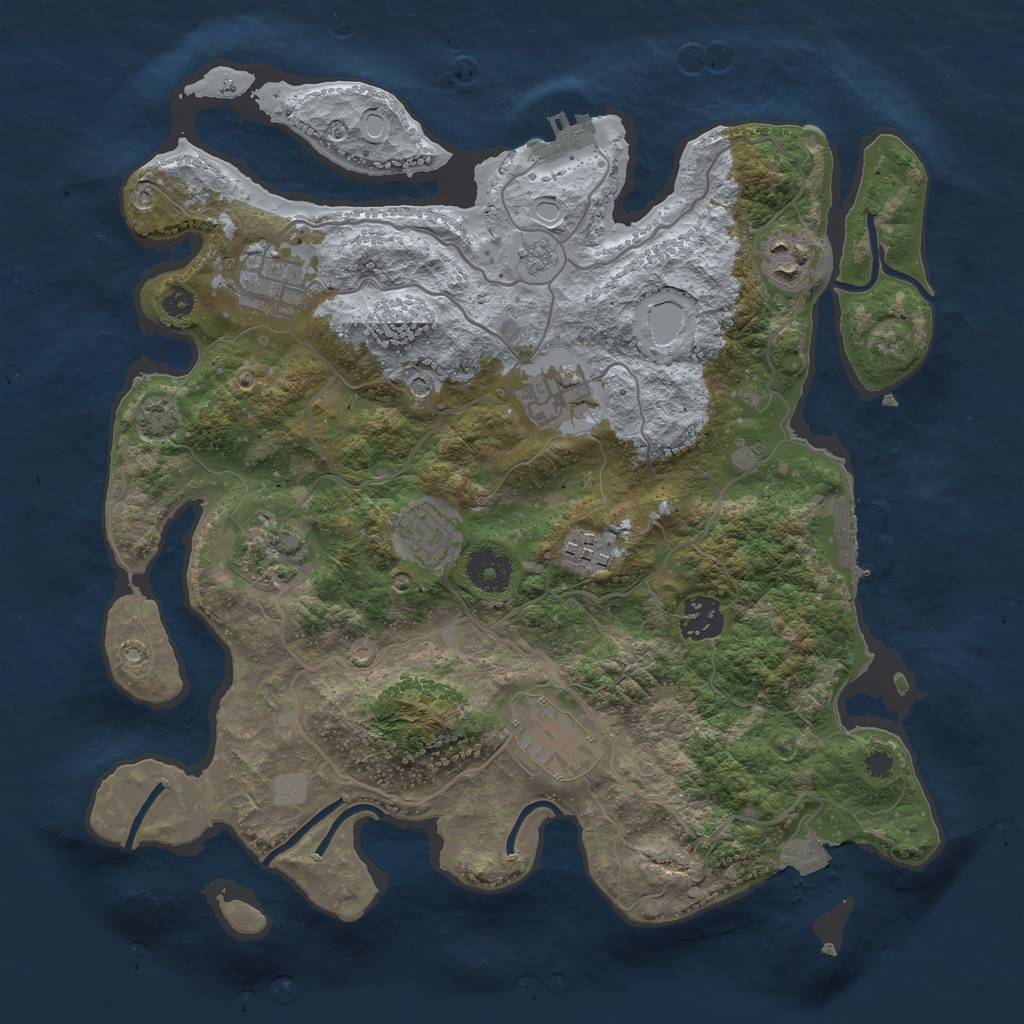 Rust Map: Procedural Map, Size: 3400, Seed: 20961954, 16 Monuments