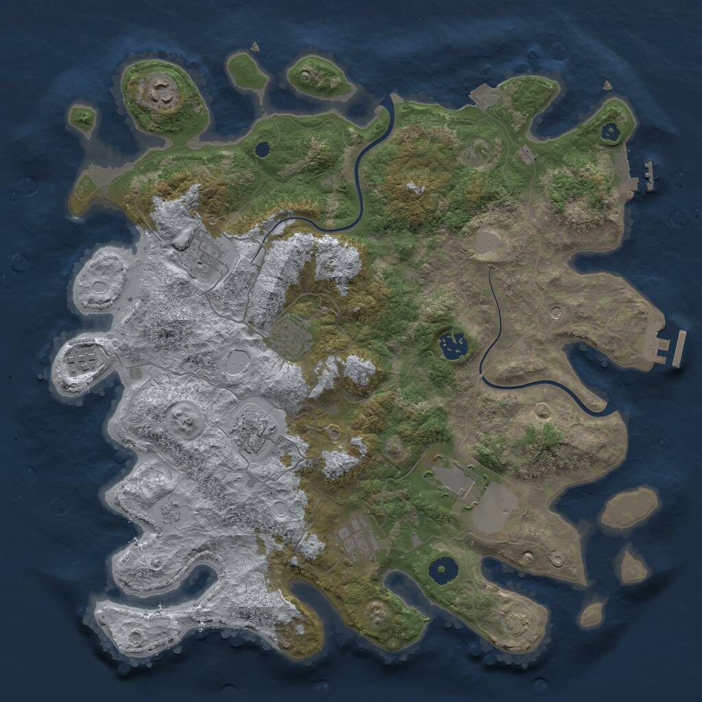 Rust Map: Procedural Map, Size: 3800, Seed: 20264115, 14 Monuments