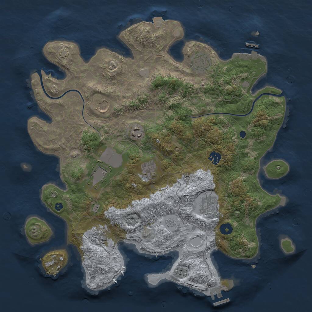 Rust Map: Procedural Map, Size: 3800, Seed: 28767906, 15 Monuments