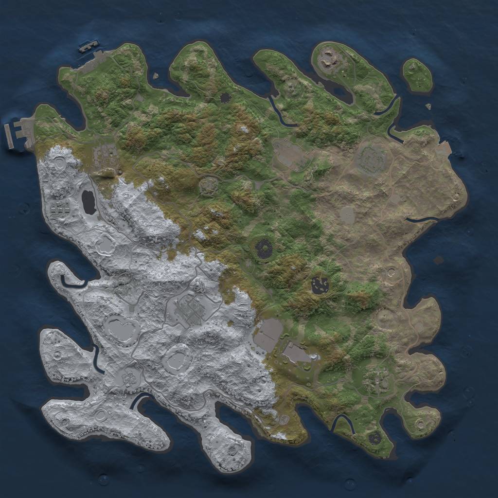 Rust Map: Procedural Map, Size: 4000, Seed: 130022153, 17 Monuments