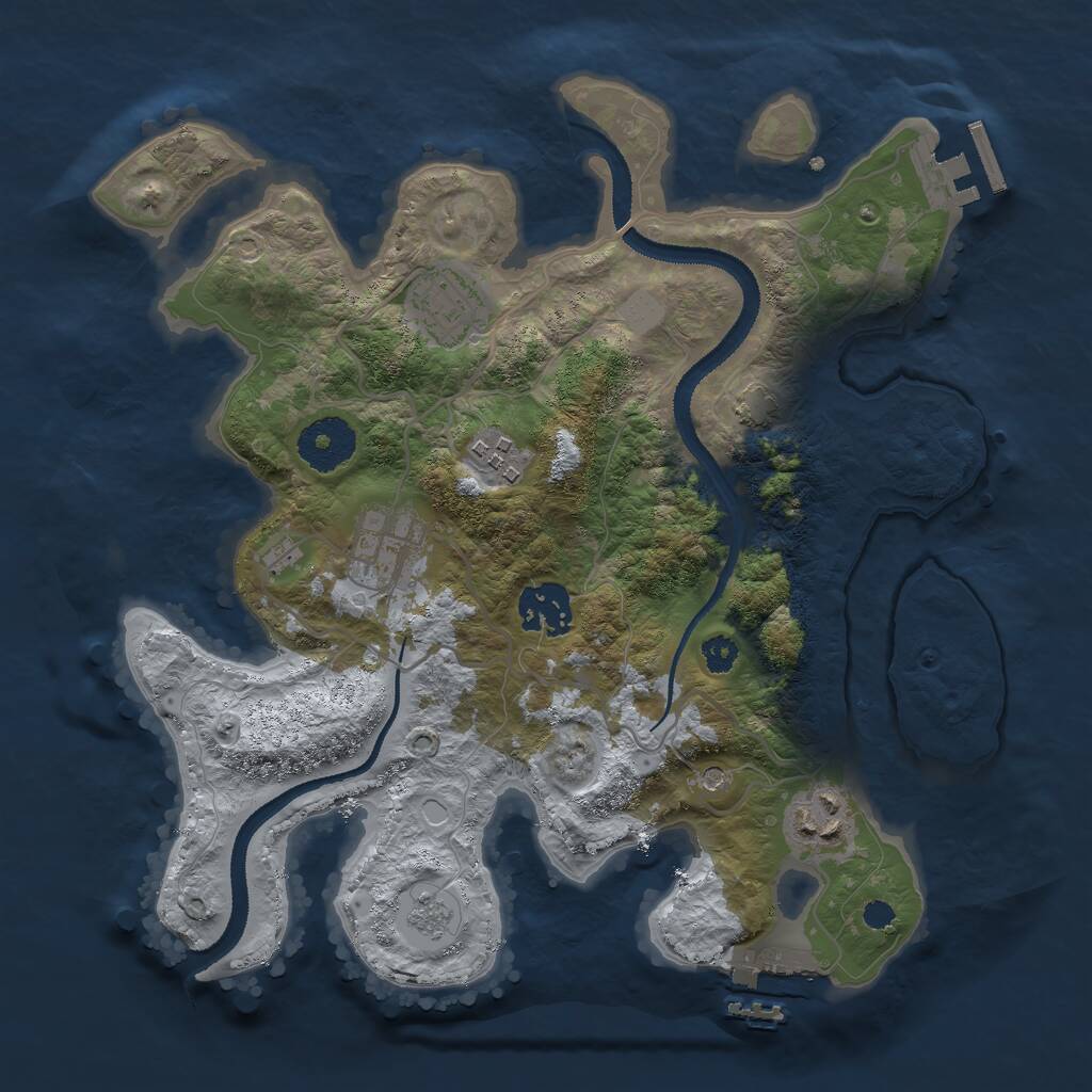 Rust Map: Procedural Map, Size: 3000, Seed: 1449463026, 11 Monuments