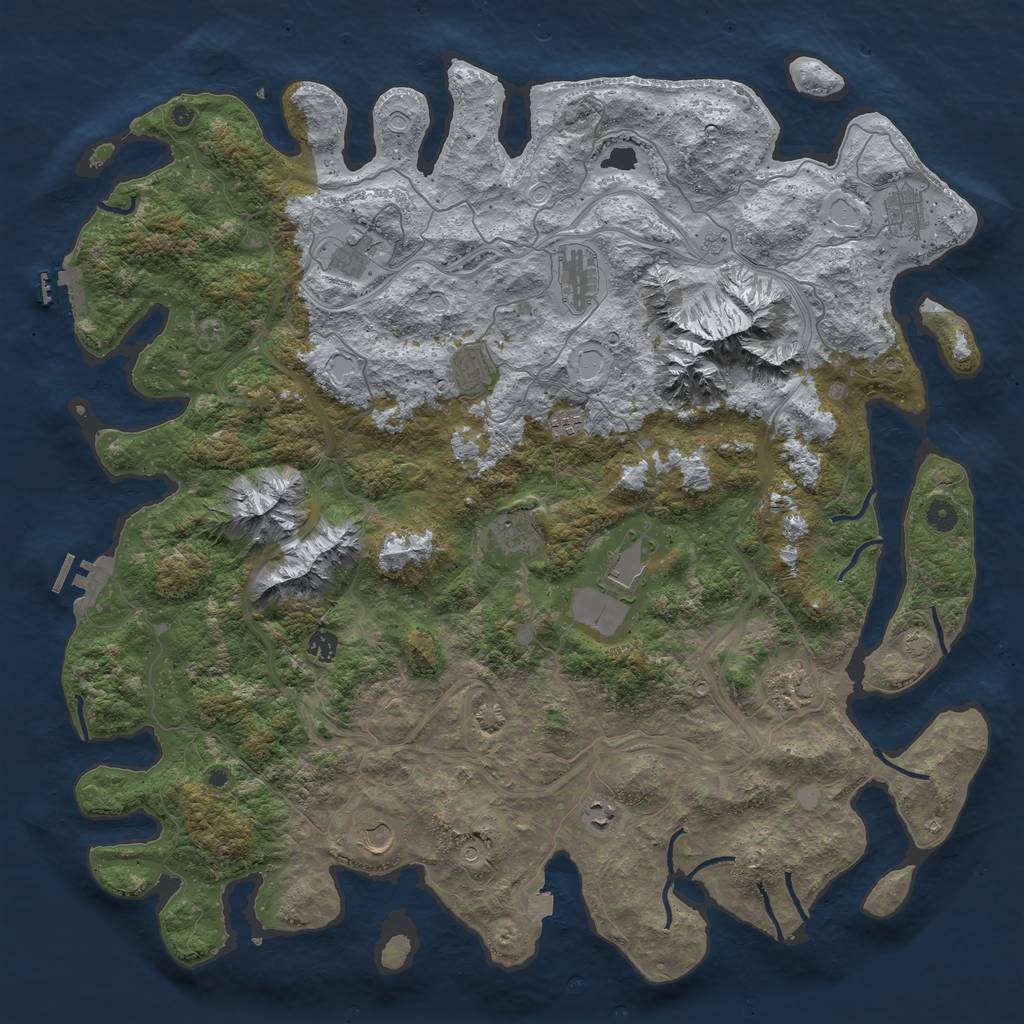 Rust Map: Procedural Map, Size: 5000, Seed: 158918951, 19 Monuments