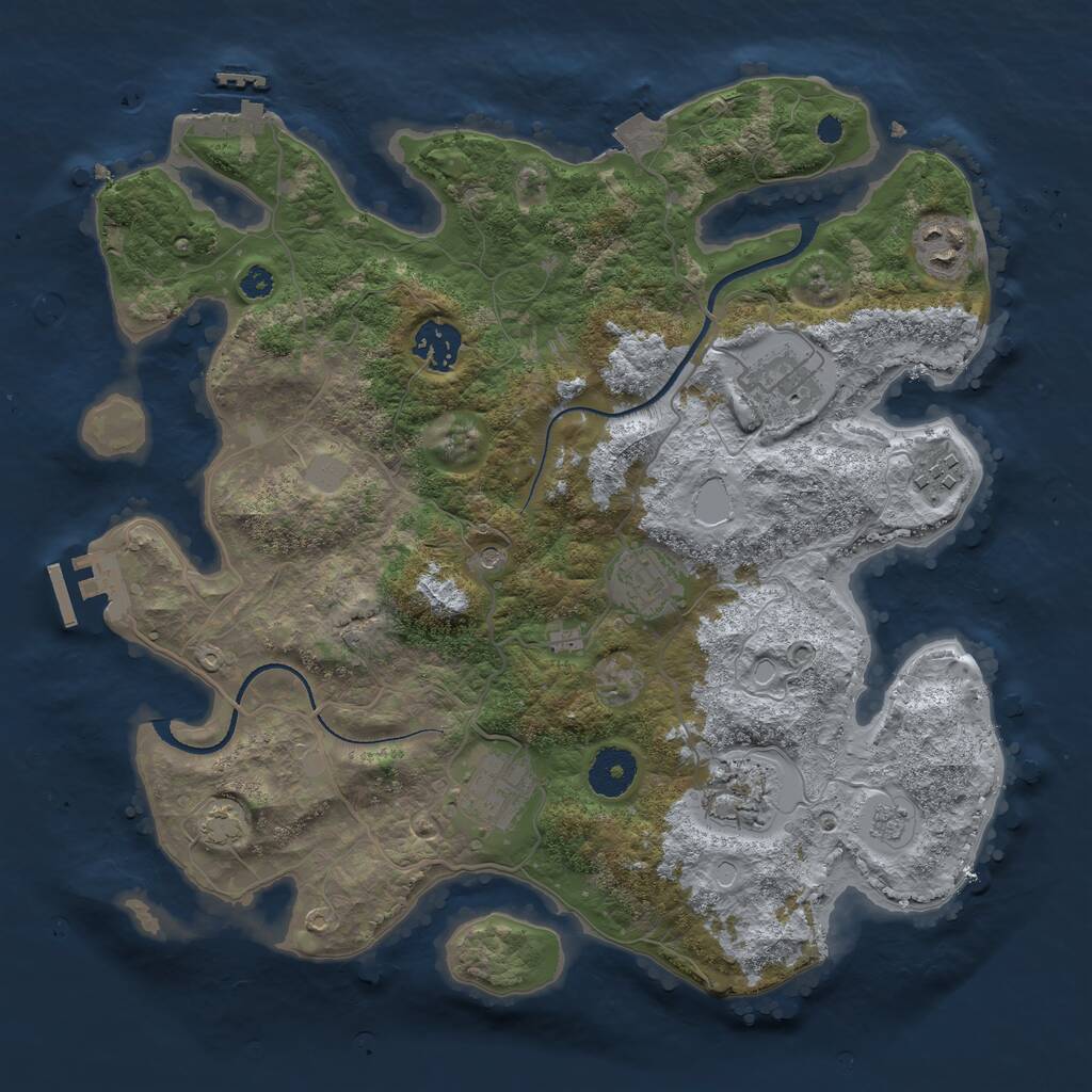 Rust Map: Procedural Map, Size: 3400, Seed: 42301917, 13 Monuments