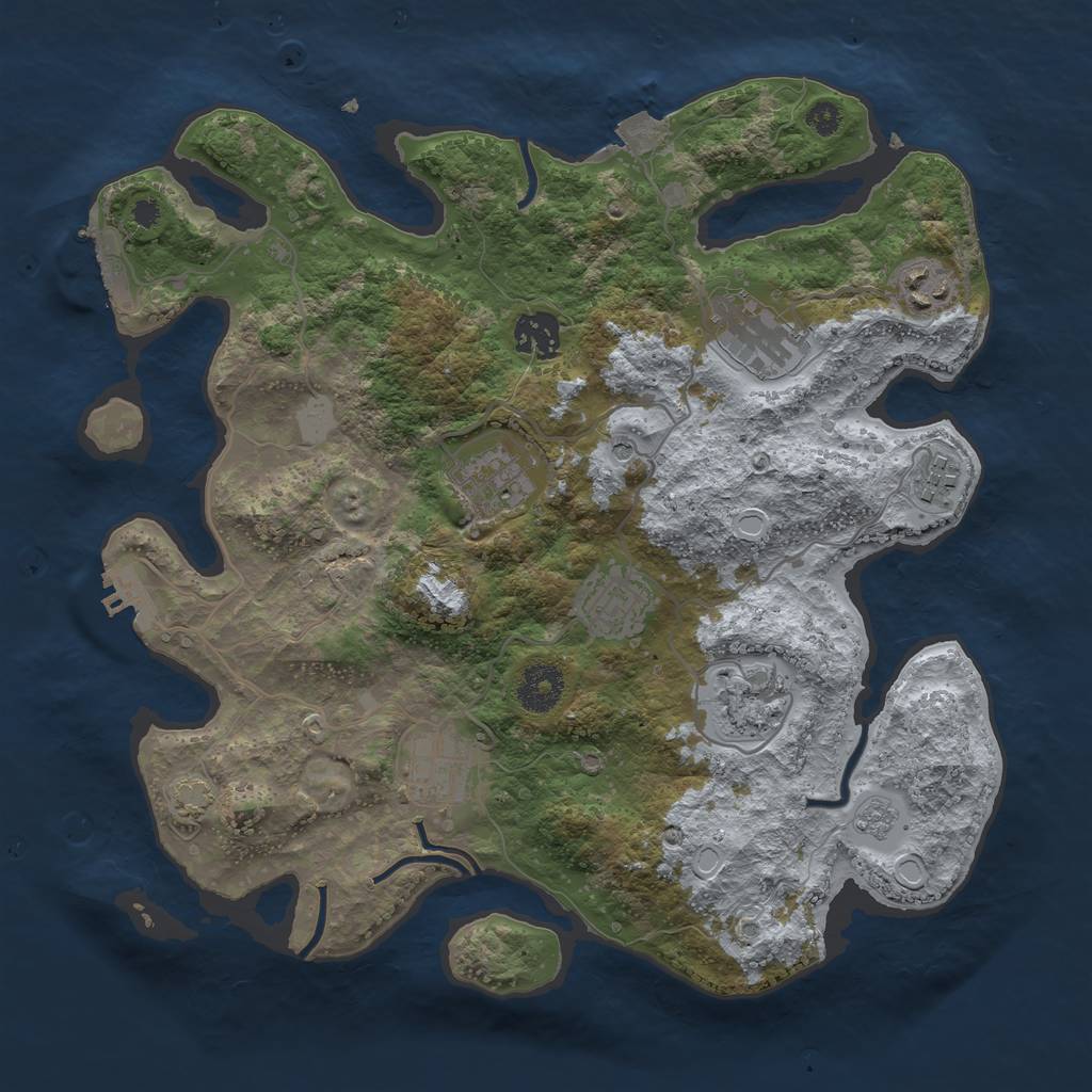 Rust Map: Procedural Map, Size: 3400, Seed: 42301917, 16 Monuments