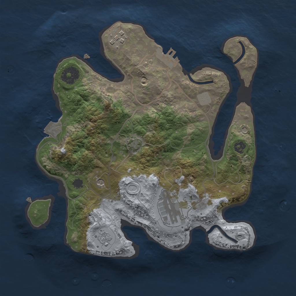 Rust Map: Procedural Map, Size: 2550, Seed: 321, 9 Monuments