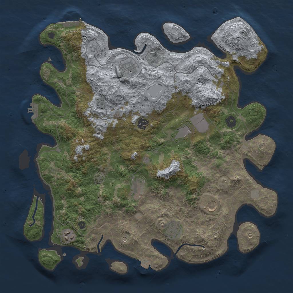 Rust Map: Procedural Map, Size: 4000, Seed: 202367, 16 Monuments