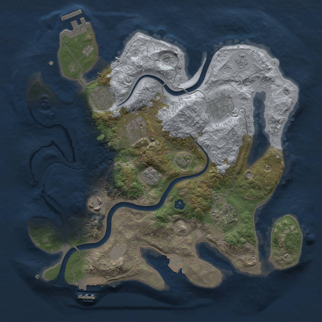 Rust Map: Procedural Map, Size: 3000, Seed: 1592007996, 12 Monuments