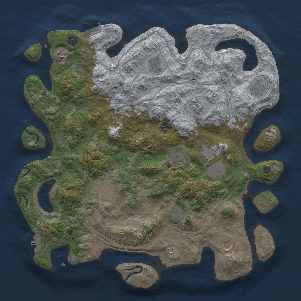 Rust Map: Procedural Map, Size: 4250, Seed: 476949944, 19 Monuments