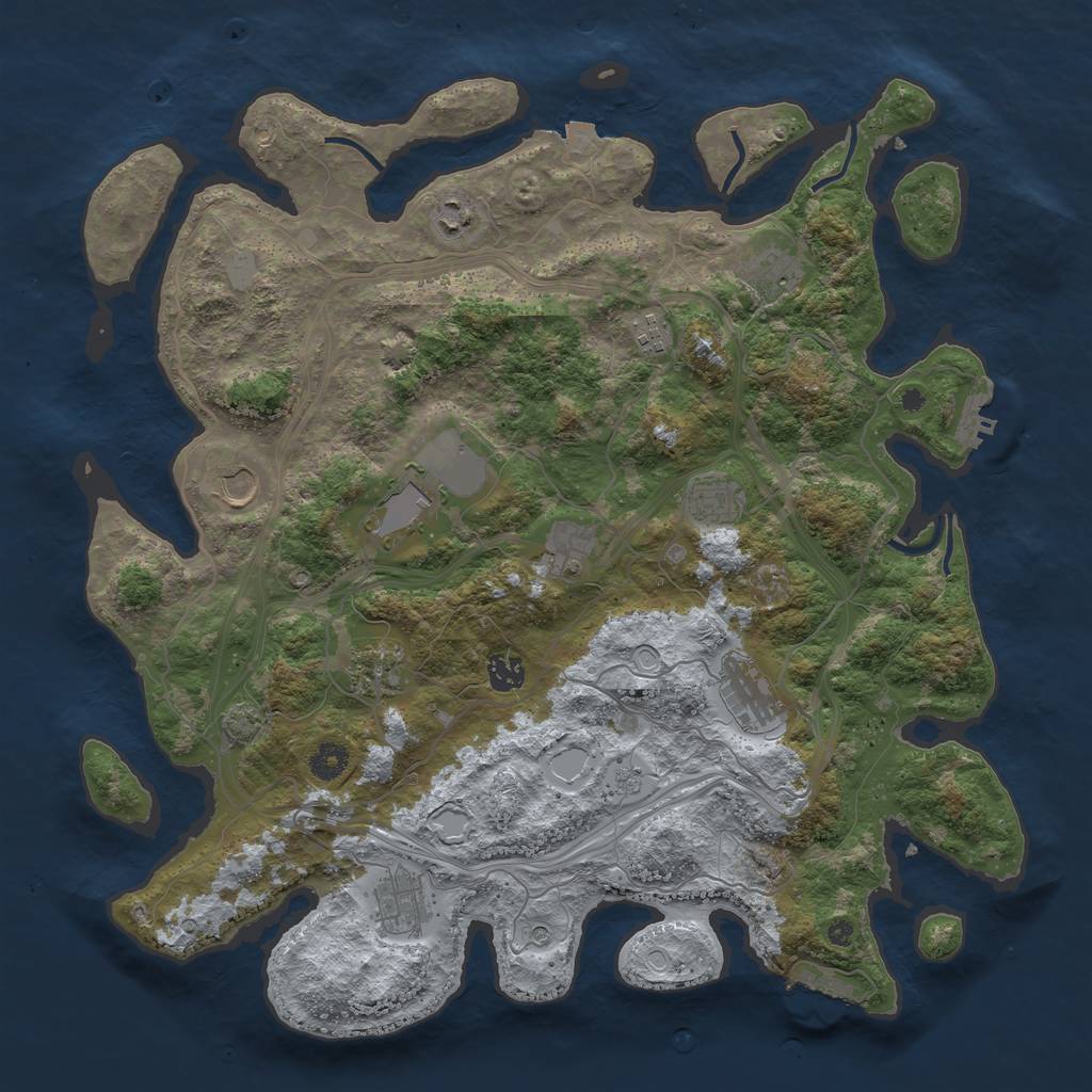 Rust Map: Procedural Map, Size: 4250, Seed: 968424914, 19 Monuments