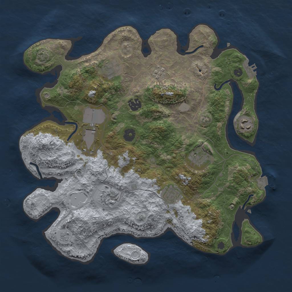 Rust Map: Procedural Map, Size: 3500, Seed: 1517987799, 14 Monuments
