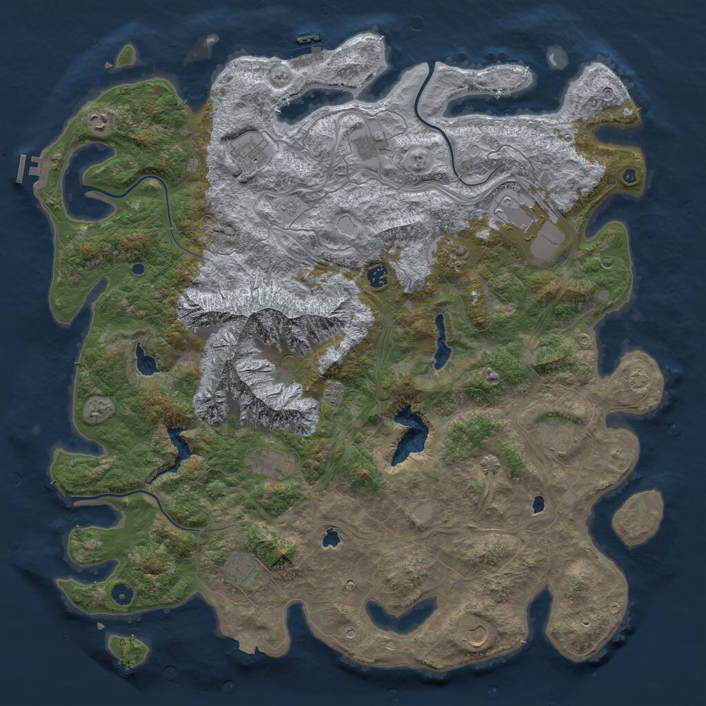 Rust Map: Procedural Map, Size: 5000, Seed: 865794521, 17 Monuments