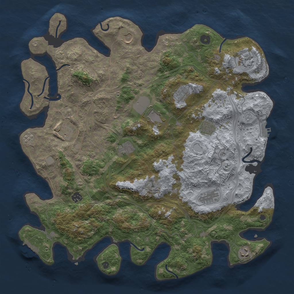 Rust Map: Procedural Map, Size: 4400, Seed: 83461900, 19 Monuments