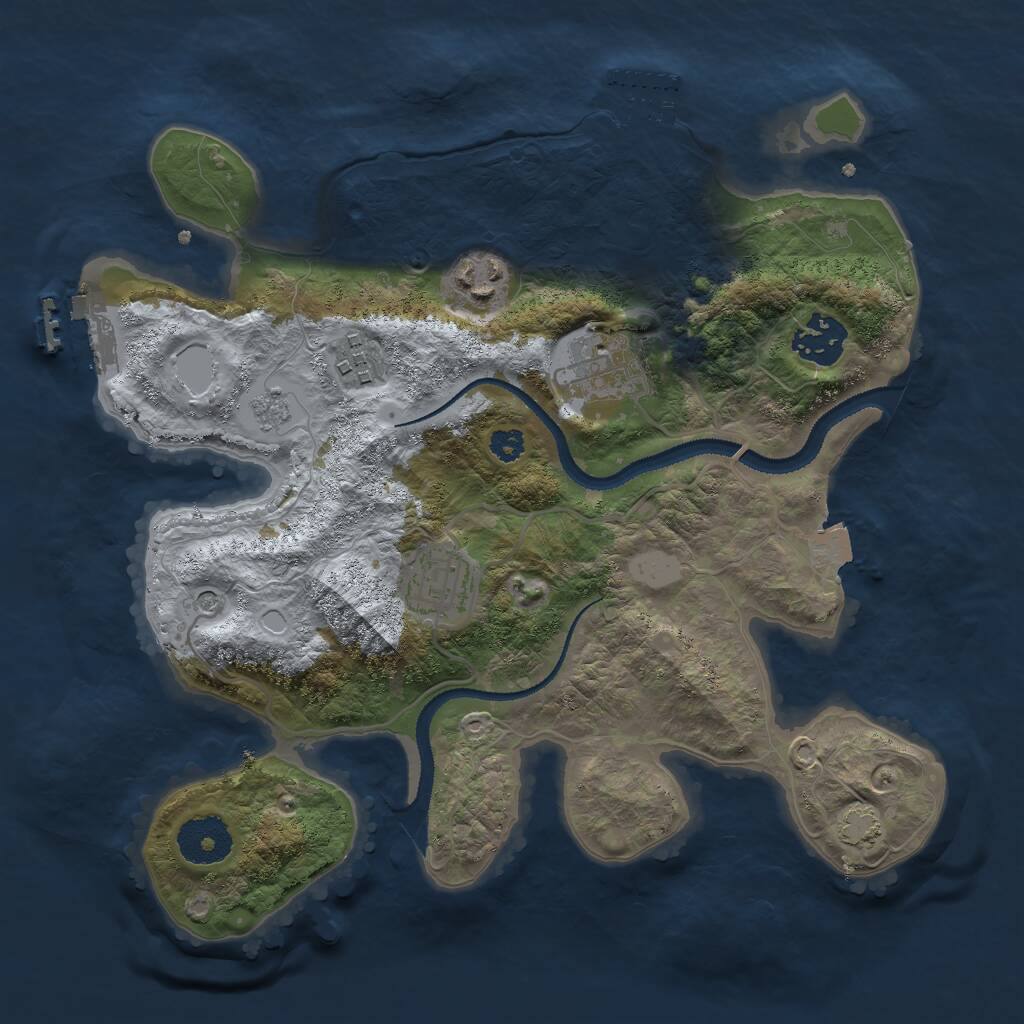 Rust Map: Procedural Map, Size: 3000, Seed: 504332549, 11 Monuments