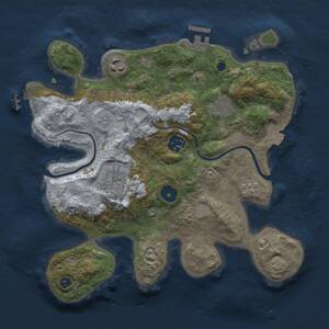 Thumbnail Rust Map: Procedural Map, Size: 3000, Seed: 504332549, 10 Monuments