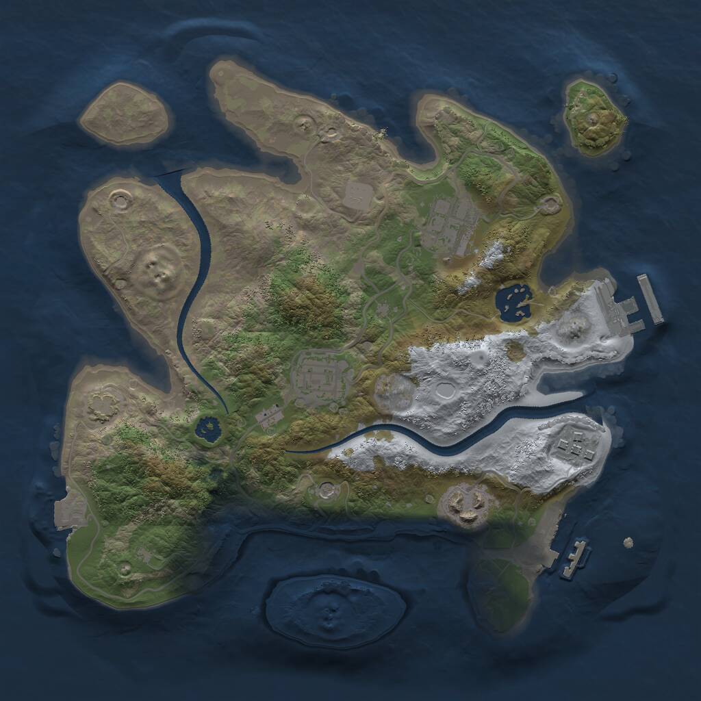 Rust Map: Procedural Map, Size: 2750, Seed: 34, 10 Monuments