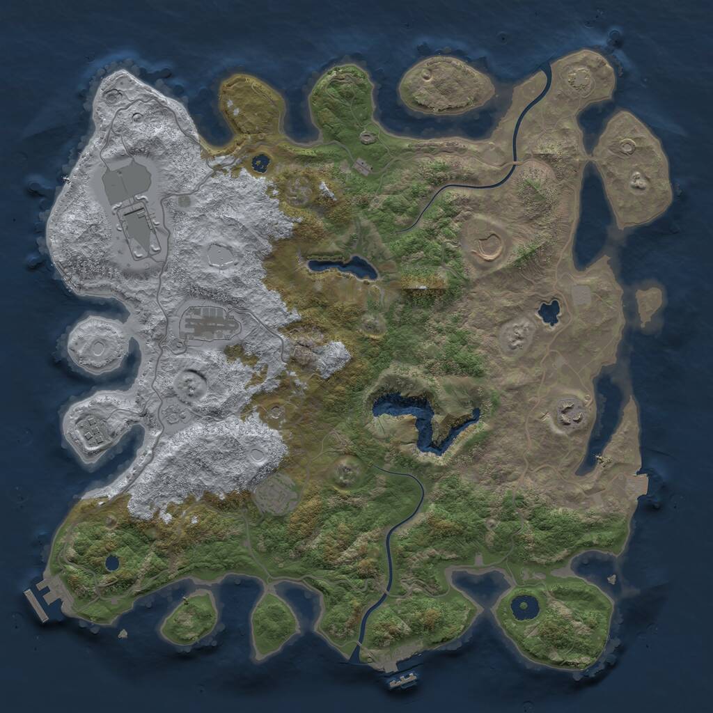 Rust Map: Procedural Map, Size: 4000, Seed: 482714775, 12 Monuments