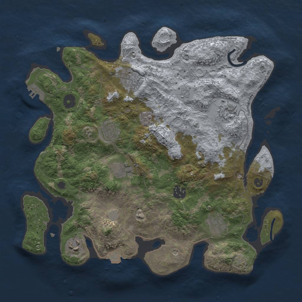 Rust Map: Procedural Map, Size: 3400, Seed: 86073379, 15 Monuments