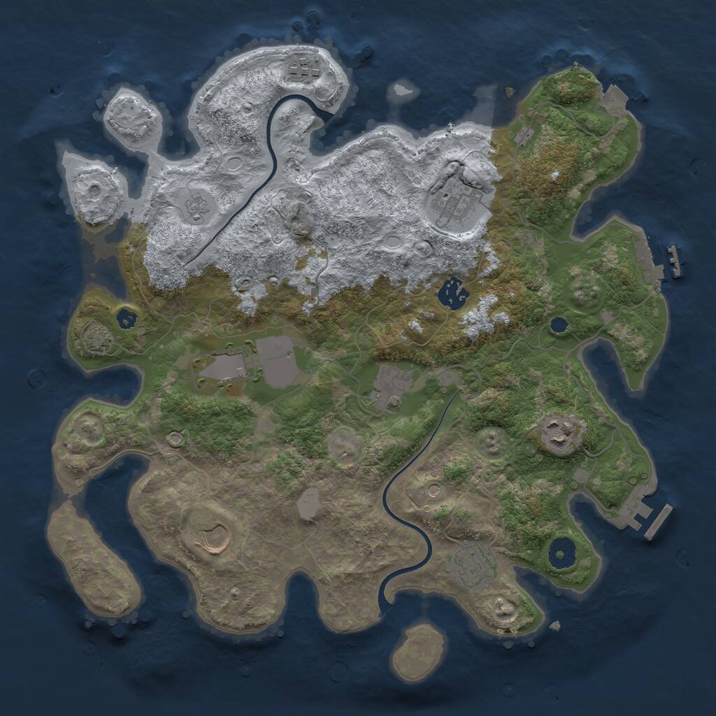 Rust Map: Procedural Map, Size: 3600, Seed: 3297120, 14 Monuments