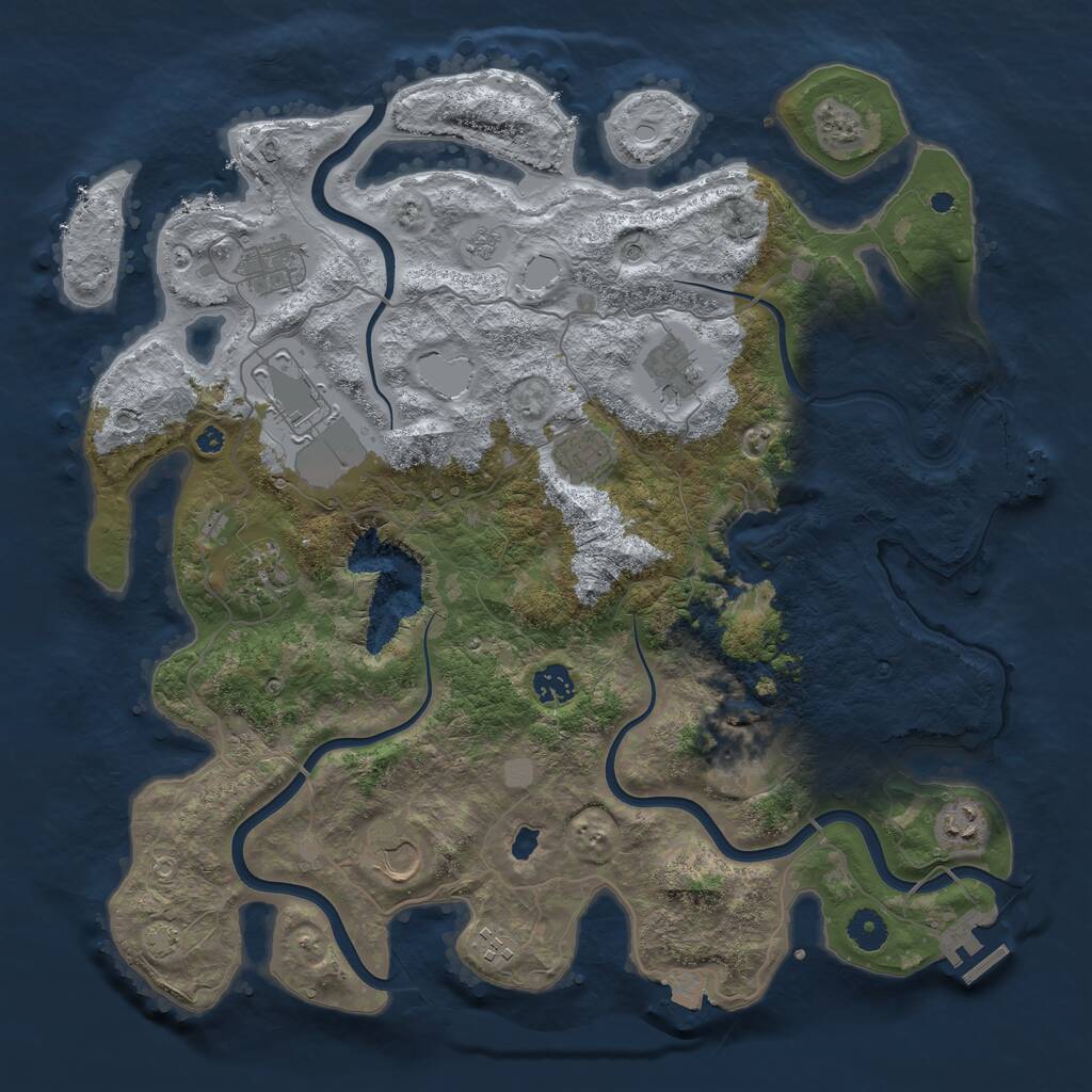 Rust Map: Procedural Map, Size: 4100, Seed: 79322621, 16 Monuments