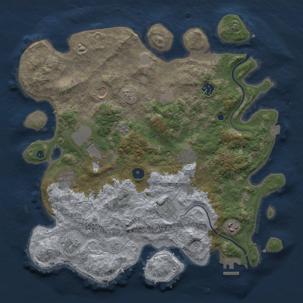 Rust Map: Procedural Map, Size: 3900, Seed: 57374112, 15 Monuments