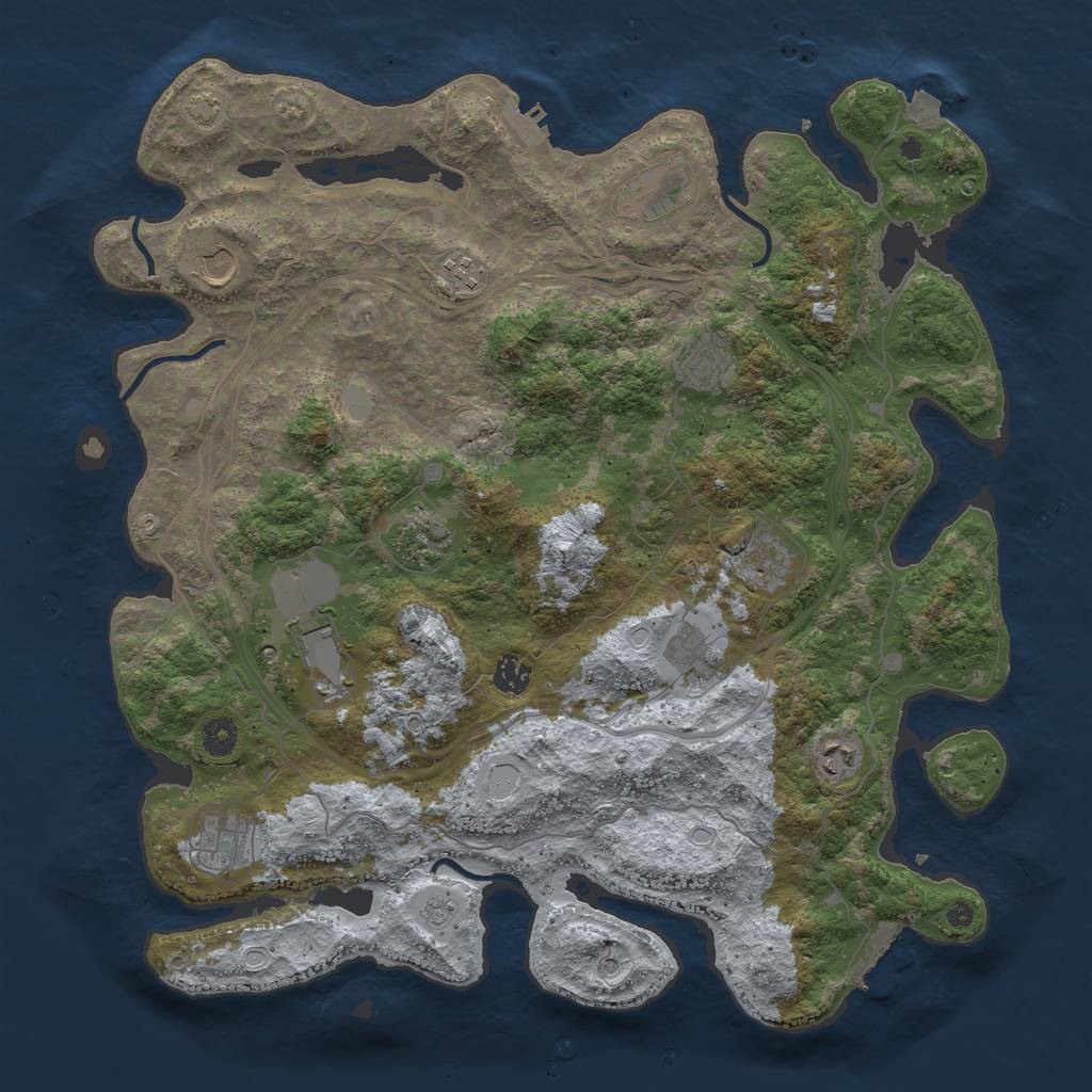 Rust Map: Procedural Map, Size: 4300, Seed: 33118674, 19 Monuments