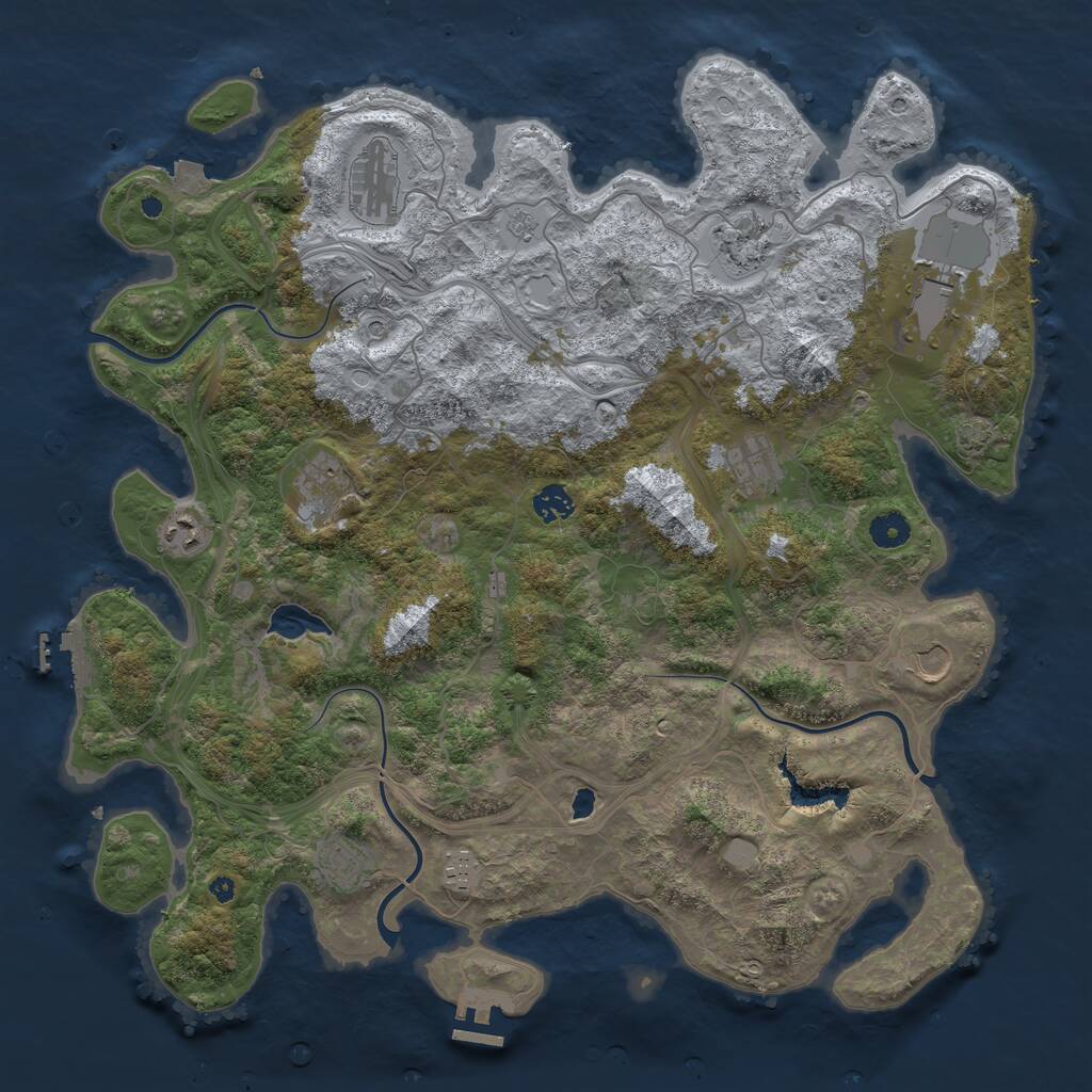 Rust Map: Procedural Map, Size: 4300, Seed: 35419873, 16 Monuments