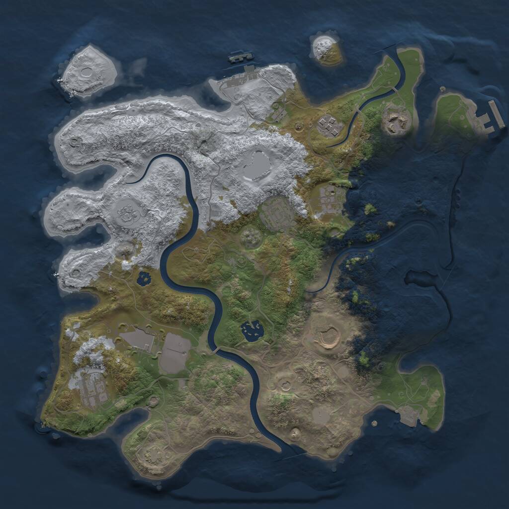 Rust Map: Procedural Map, Size: 3500, Seed: 49904500, 14 Monuments