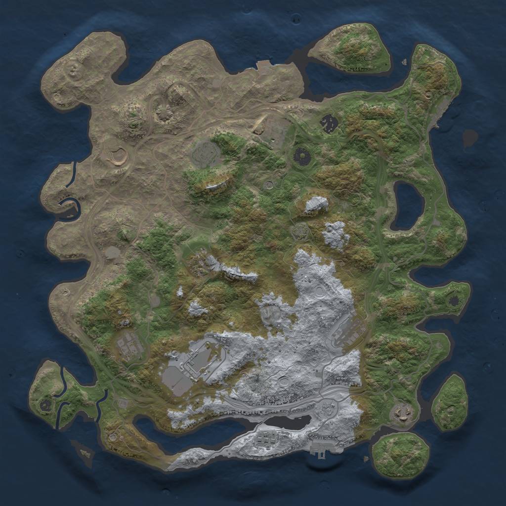 Rust Map: Procedural Map, Size: 4300, Seed: 20656202, 18 Monuments