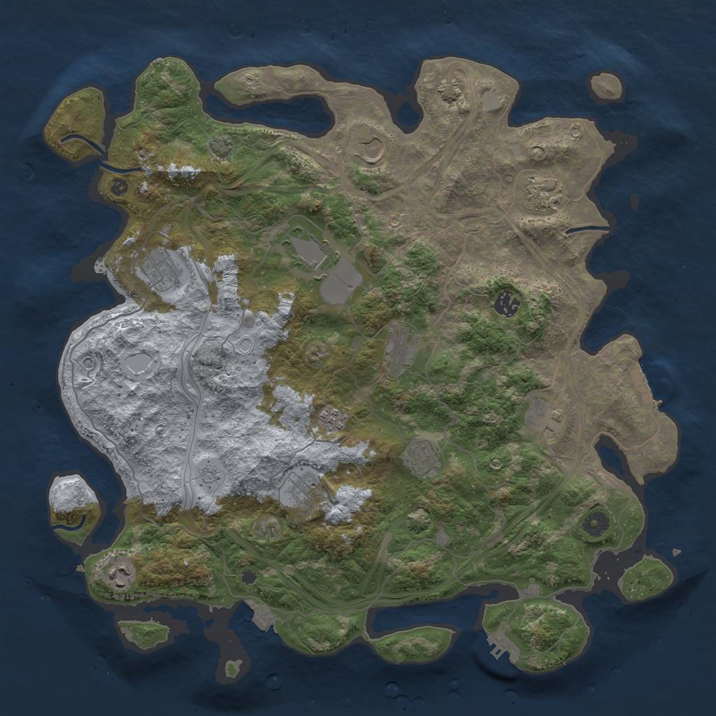 Rust Map: Procedural Map, Size: 4250, Seed: 1496453953, 19 Monuments
