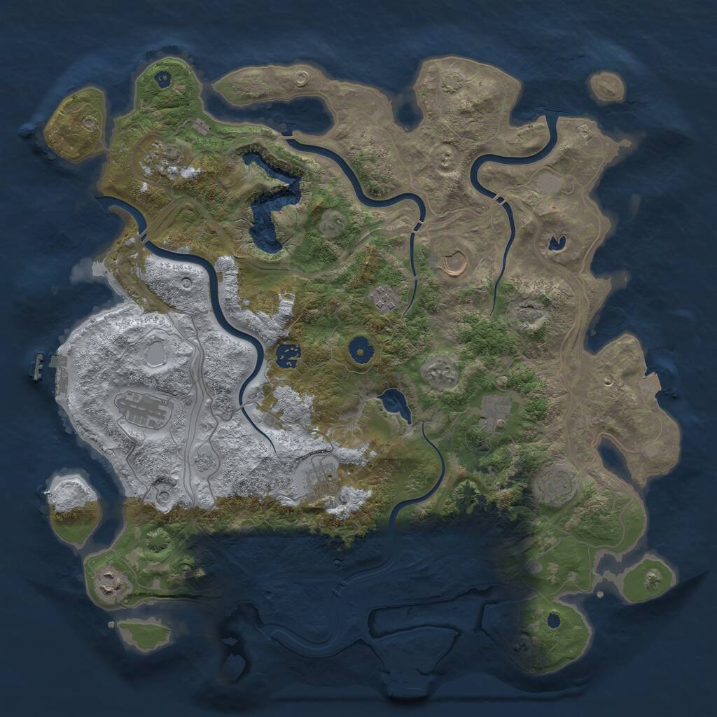 Rust Map: Procedural Map, Size: 4250, Seed: 1496453953, 15 Monuments