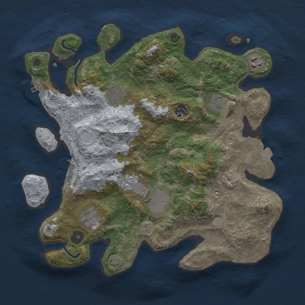Rust Map: Procedural Map, Size: 3500, Seed: 15902479, 15 Monuments