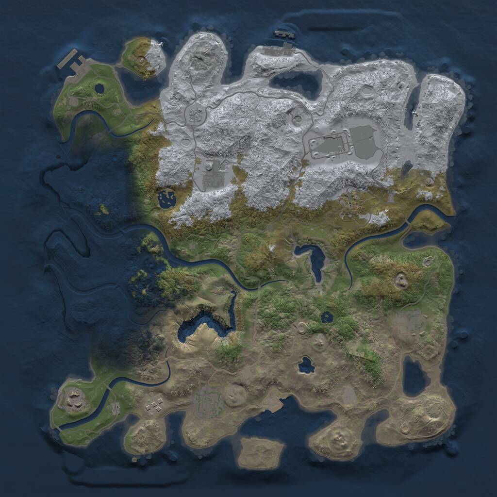 Rust Map: Procedural Map, Size: 4000, Seed: 2270958, 14 Monuments
