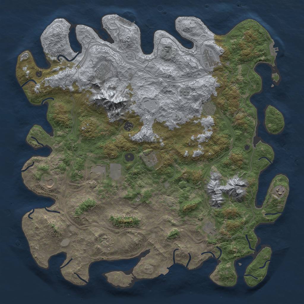 Rust Map: Procedural Map, Size: 5000, Seed: 58403846, 19 Monuments