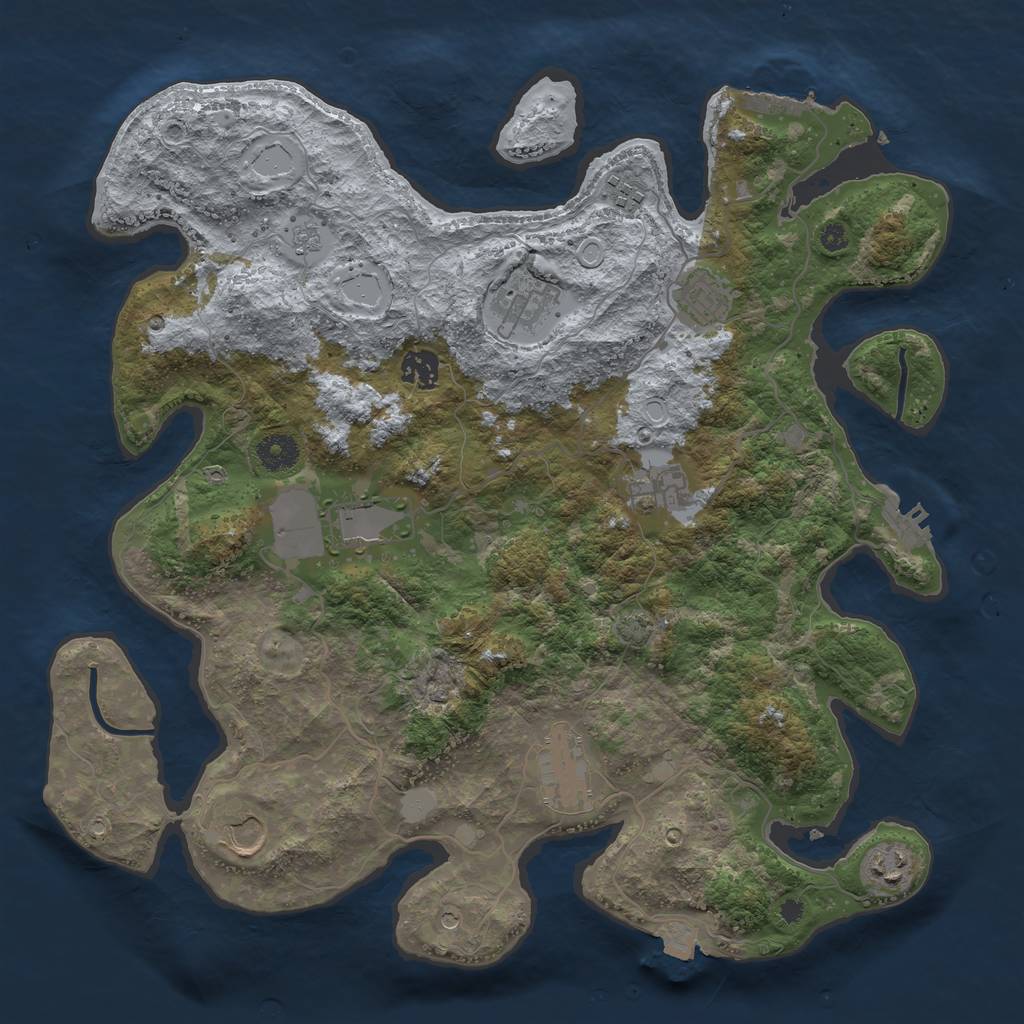 Rust Map: Procedural Map, Size: 3850, Seed: 794832, 17 Monuments