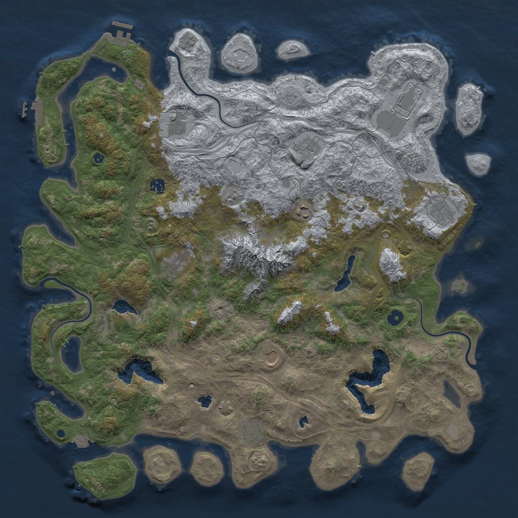 Rust Map: Procedural Map, Size: 5000, Seed: 5487159, 16 Monuments