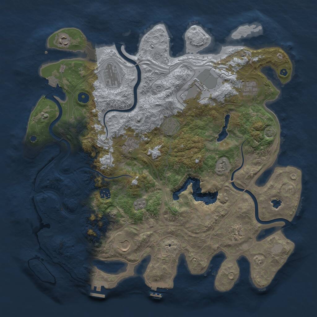 Rust Map: Procedural Map, Size: 4250, Seed: 85645, 16 Monuments