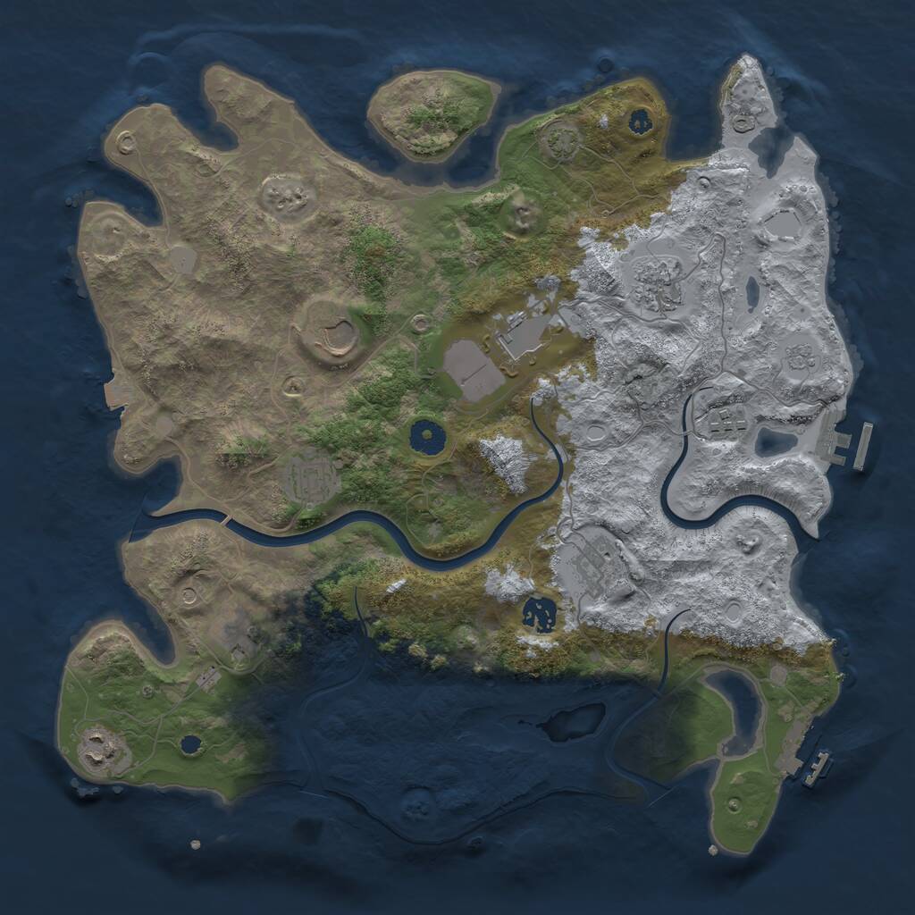 Rust Map: Procedural Map, Size: 3850, Seed: 82728816, 15 Monuments