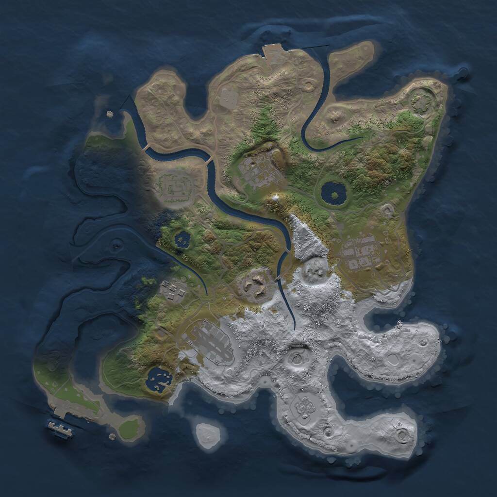 Rust Map: Procedural Map, Size: 3000, Seed: 339956, 12 Monuments