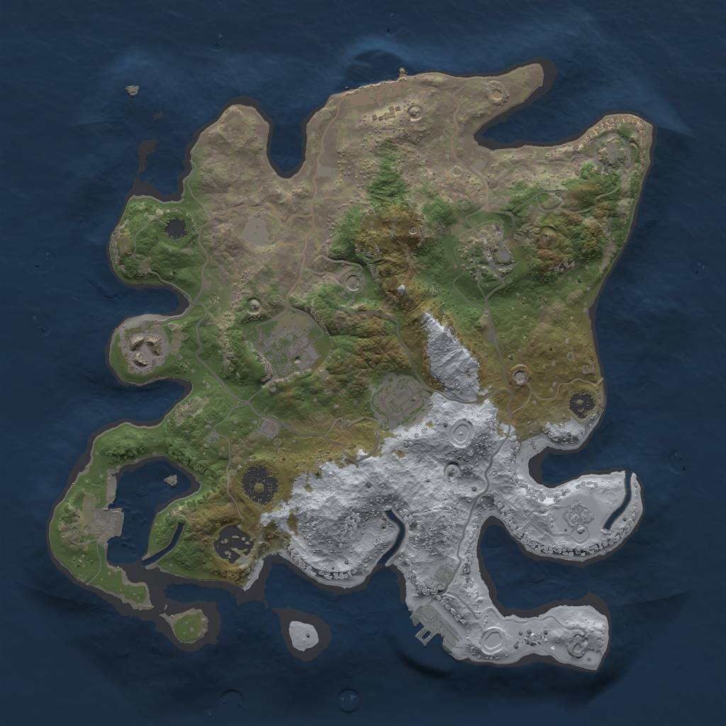 Rust Map: Procedural Map, Size: 3000, Seed: 339956, 13 Monuments