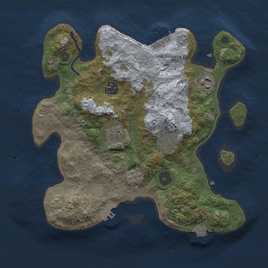 Rust Map: Procedural Map, Size: 3000, Seed: 17494, 13 Monuments