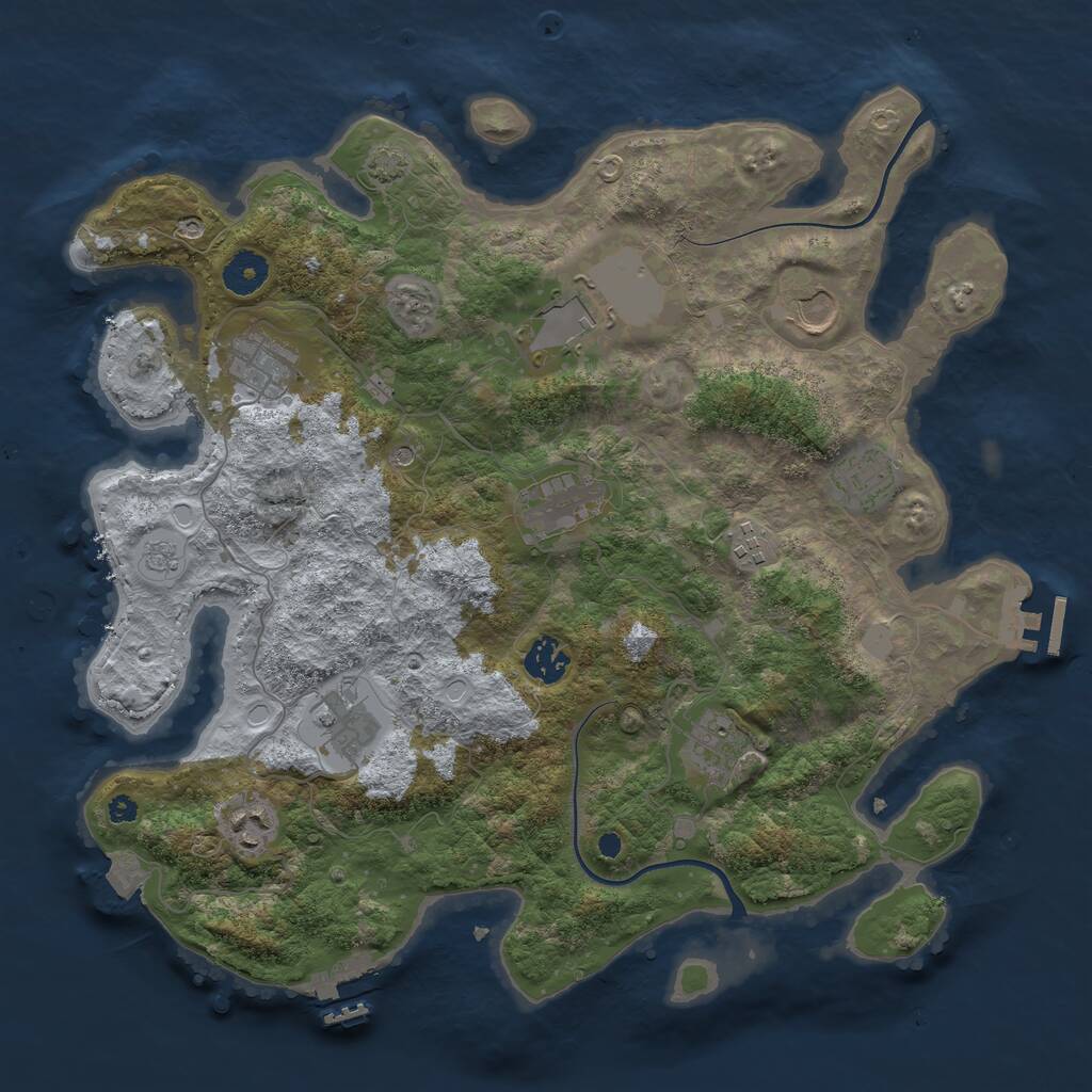 Rust Map: Procedural Map, Size: 3750, Seed: 45524641, 16 Monuments