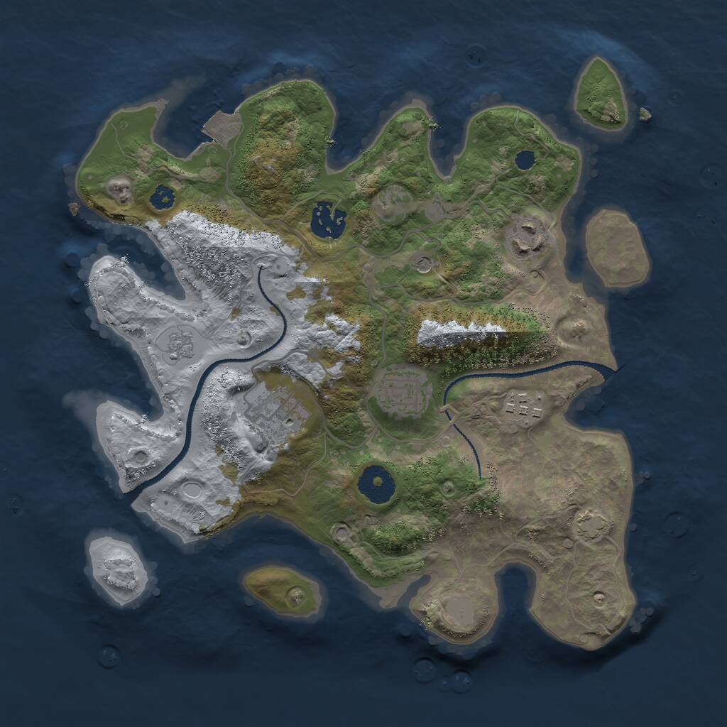 Rust Map: Procedural Map, Size: 2997, Seed: 1086326397, 9 Monuments
