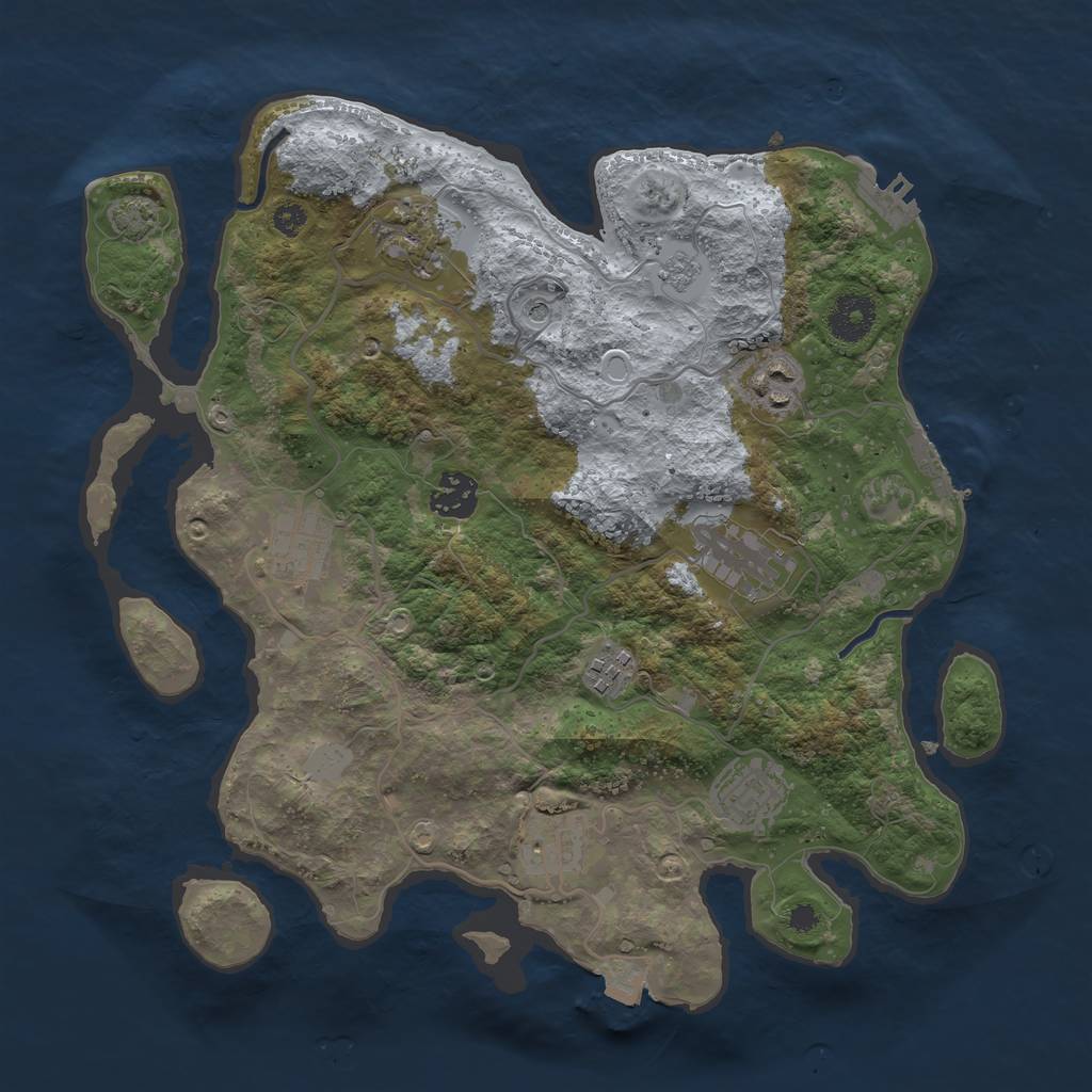 Rust Map: Procedural Map, Size: 3400, Seed: 87712262, 16 Monuments