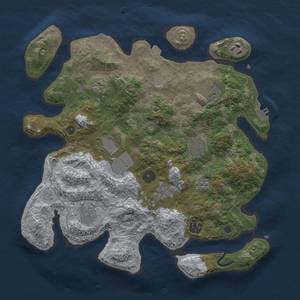 Thumbnail Rust Map: Procedural Map, Size: 3500, Seed: 1768723834, 16 Monuments