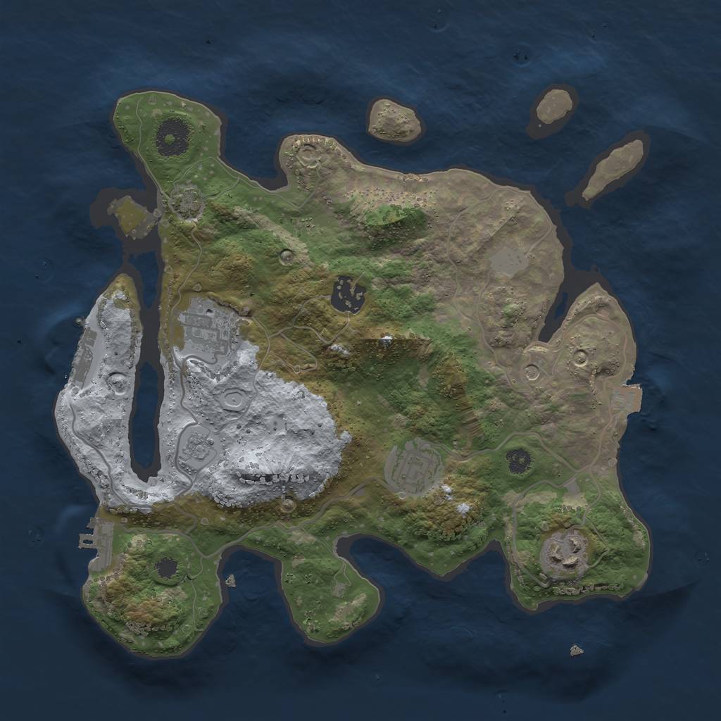 Rust Map: Procedural Map, Size: 3000, Seed: 33267, 12 Monuments